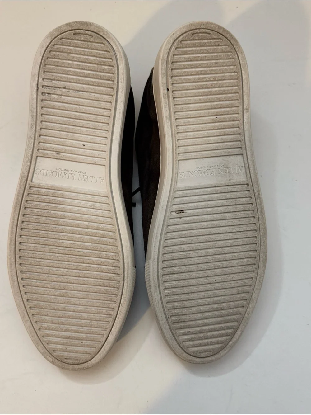 Allen Edmonds Men's Size 8E Courtside Leather Suede Sneakers Brown-Grey 3579